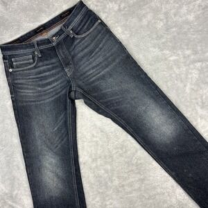 True Rebel Jeans Premium 808 Slim Fit Mens 31x29 Dk Blue Cotton Blend Gray Label